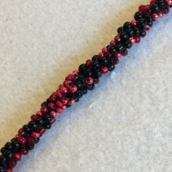 FINAL SALE PRICE CL Designs Embellished Necklace in Red, Blk & Wht - Picture 4 of 5